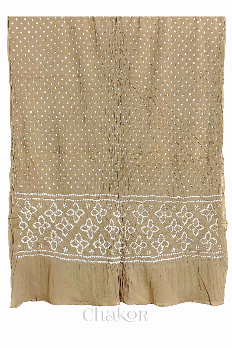 Strawberry Pink Kutch Bandhani Pure Cotton Unstitched Suit Set - 3 Piece | Mirror Work