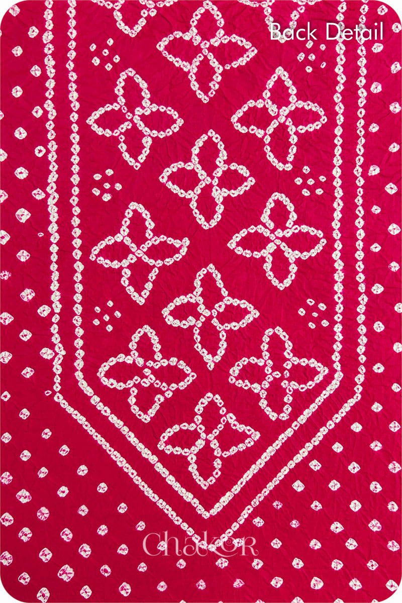 Strawberry Pink Bandhani Cotton Kurta Set Fabric With Dupatta (Set of 3)