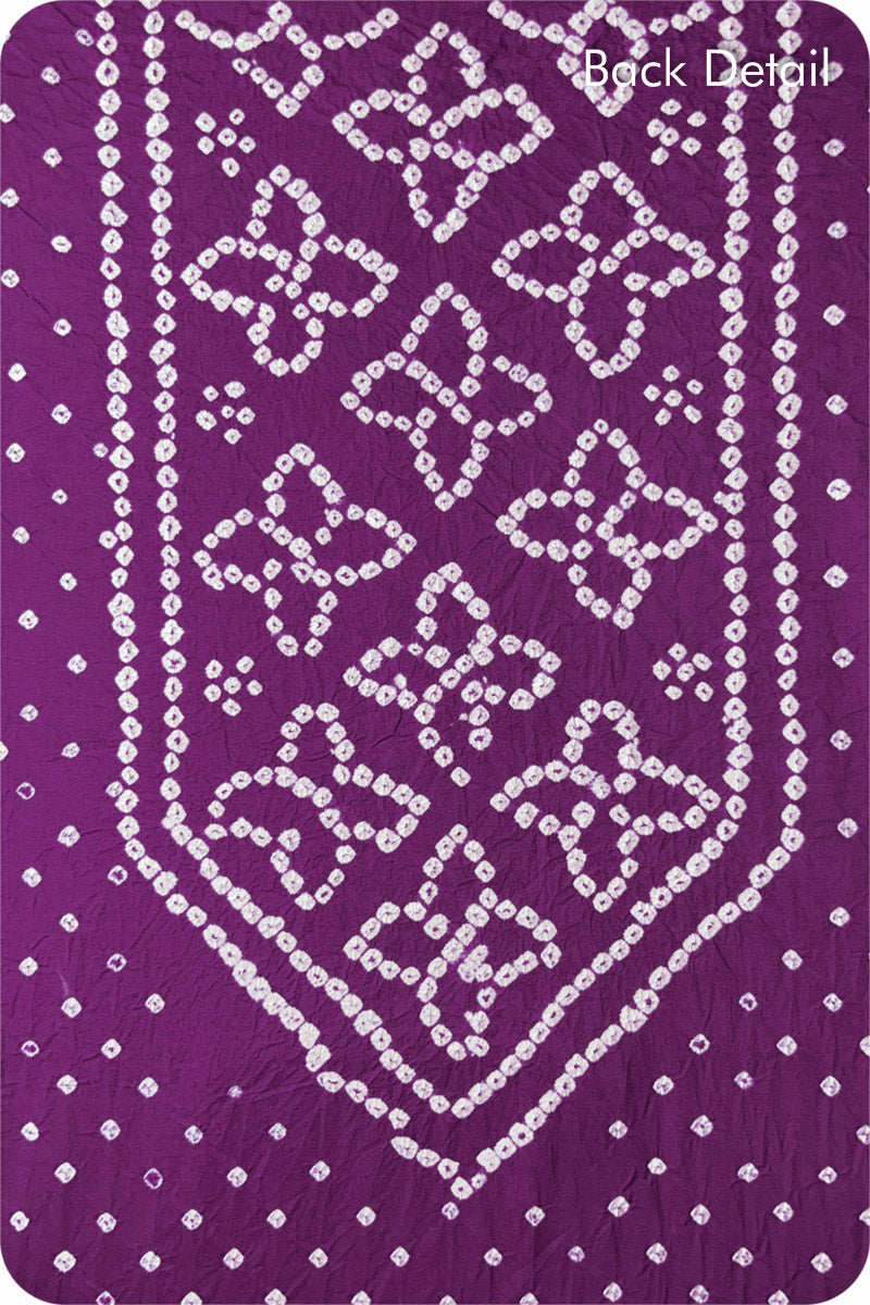 Violet Bandhani Cotton Kurta Set Fabric With Dupatta (Set of 3)