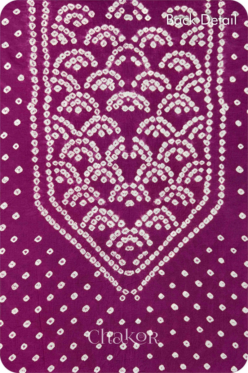 Magenta Bandhani Cotton Kurta Set Fabric With Dupatta for Women's clothing online by Chakor.