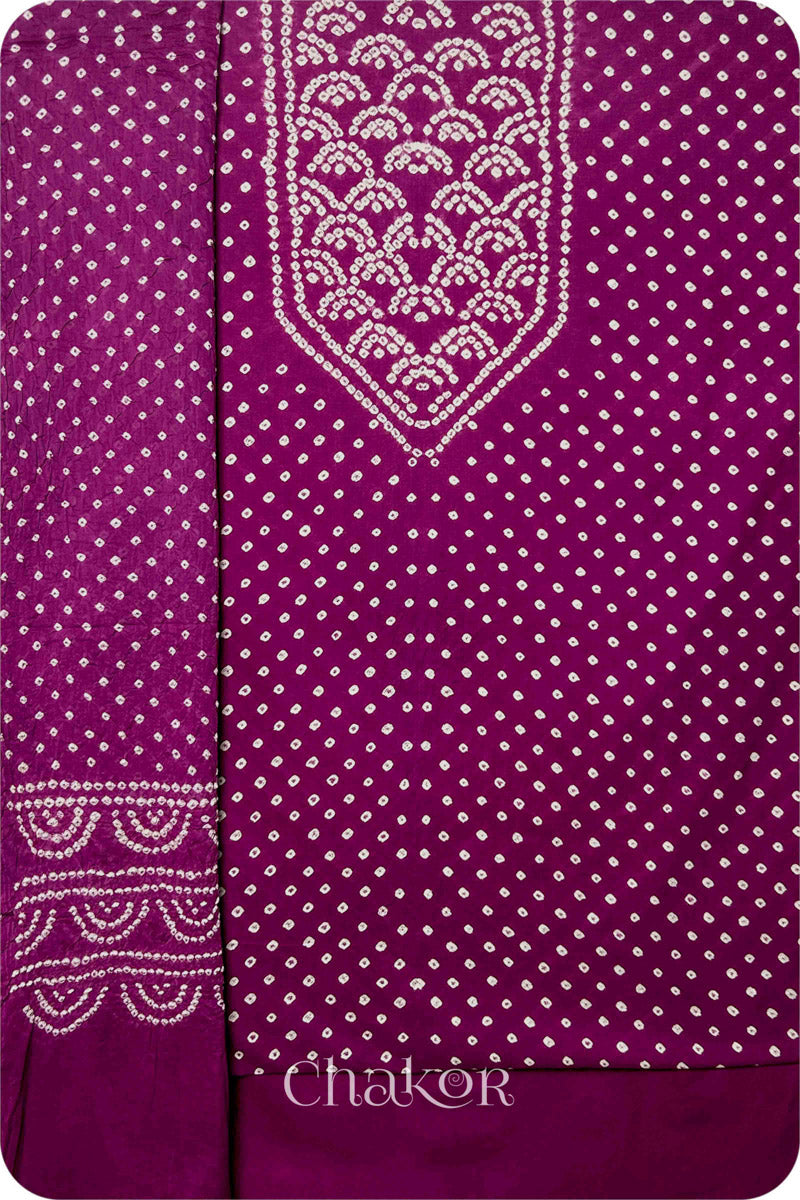 Magenta Bandhani Cotton Kurta Set Fabric With Dupatta for Women's clothing online by Chakor.