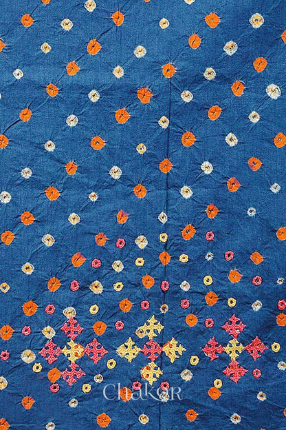 Indigo Kutch Bandhani Cotton Blouse Material - 1.25 meter