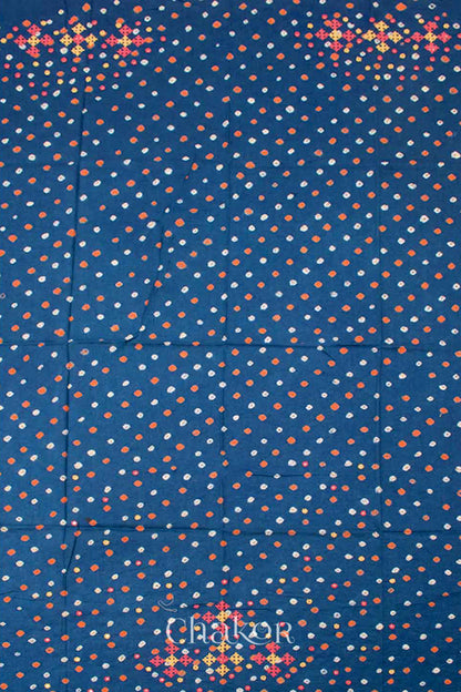Indigo Kutch Bandhani Cotton Blouse Material - 1.25 meter