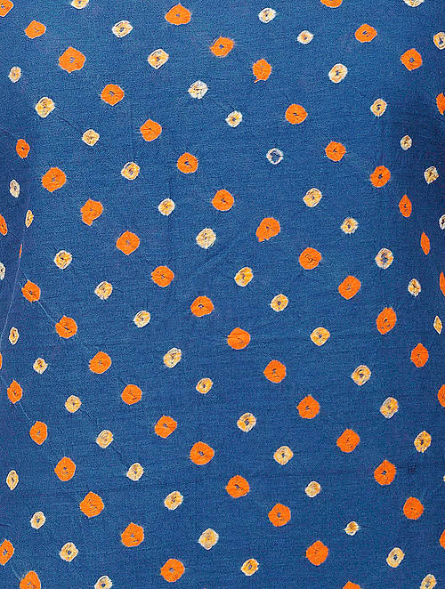 Indigo Bandhani Cotton Blouse Fabric