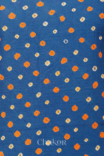 Indigo Kutch Bandhani Cotton Blouse Material - 1.25 meter