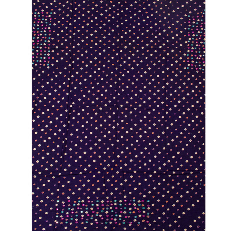 Purple Bandhani Cotton Blouse Fabric