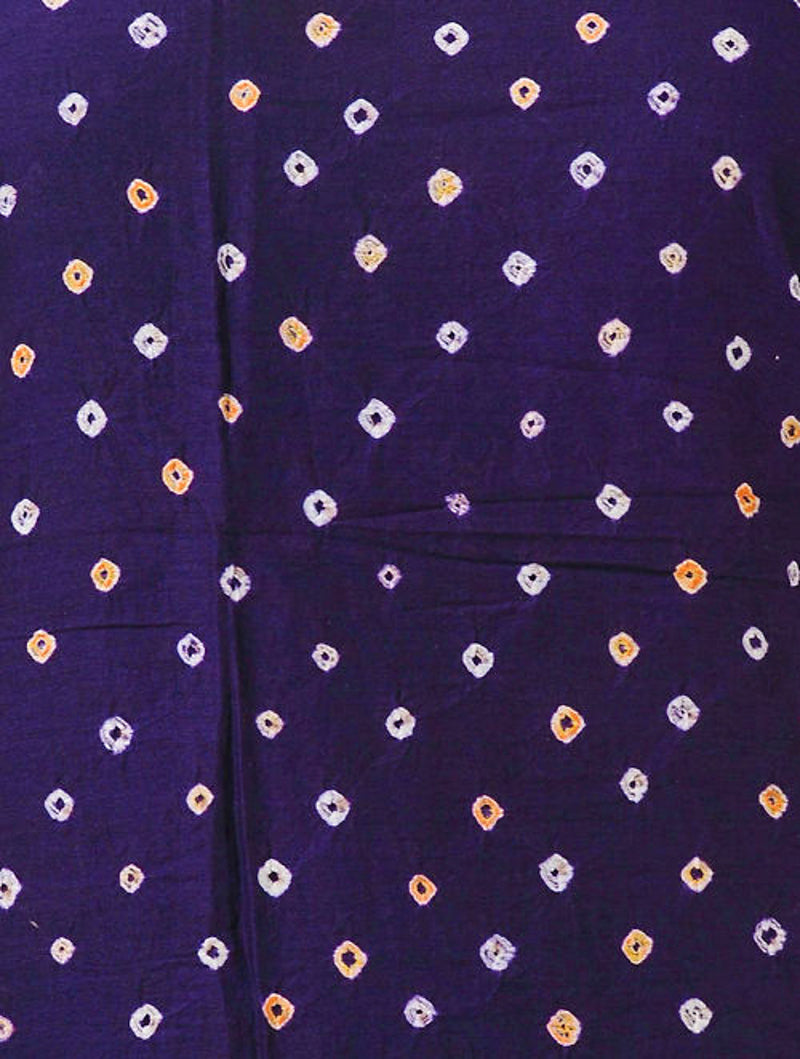 Purple Bandhani Cotton Blouse Fabric