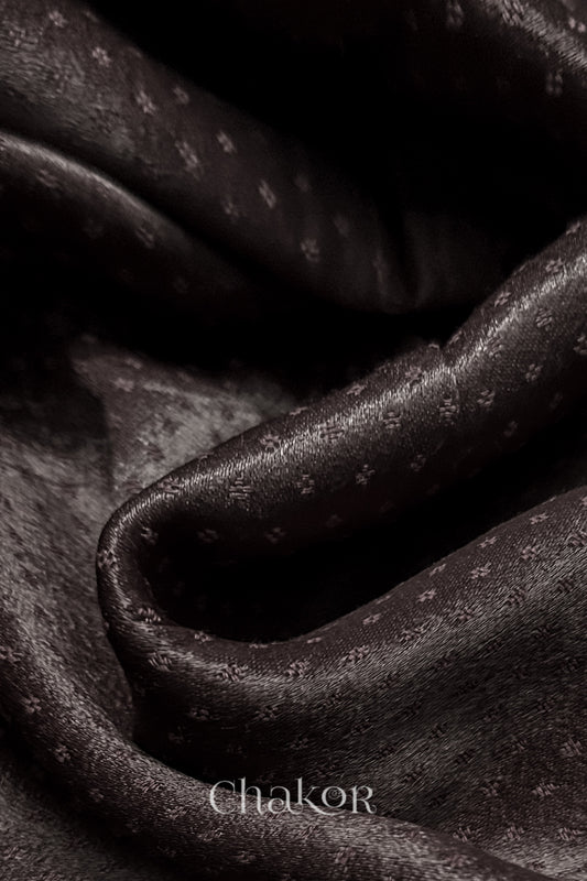 Coffee Brown Mashru Blouse Fabric - 1 mtr