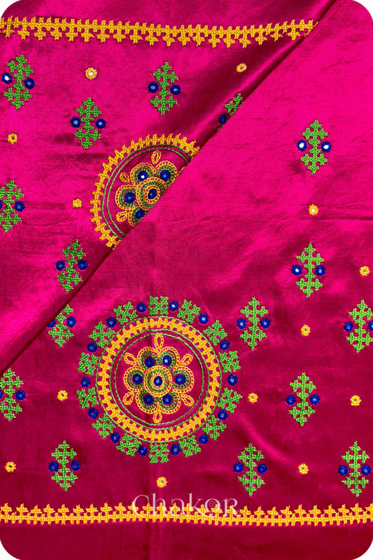 Rani Mashru Embroidered Blouse Fabric