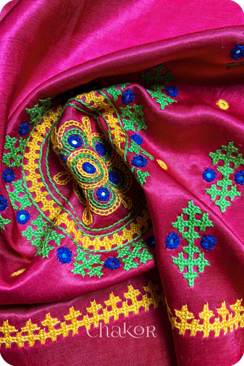 Rani Mashru Embroidered Blouse Fabric