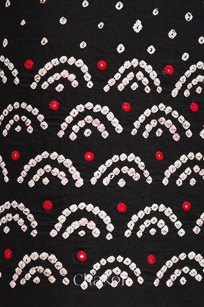 Black Kutch Bandhani Cotton Bottom Material - 2.30 meter