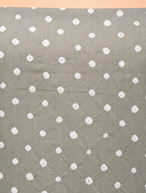 Grey Bandhani Cotton Bottom Fabric