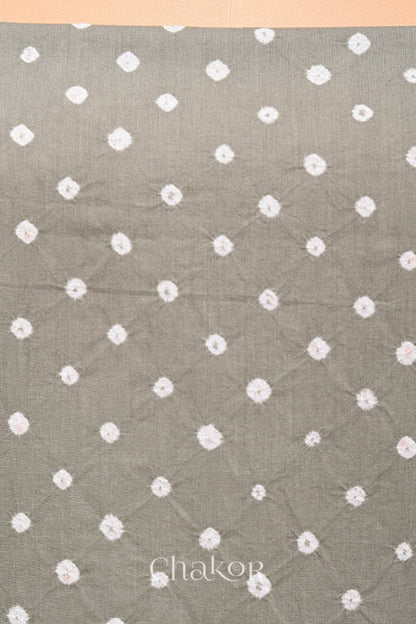 Grey Kutch Bandhani Cotton Bottom Material - 2.30 metre