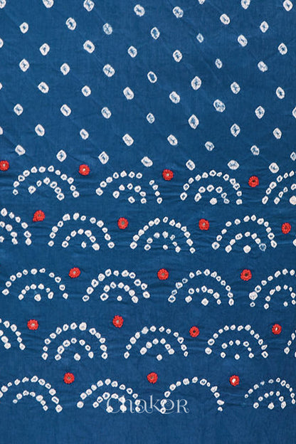 Blue Kutch Bandhani Cotton Bottom Material - 2.30 metre