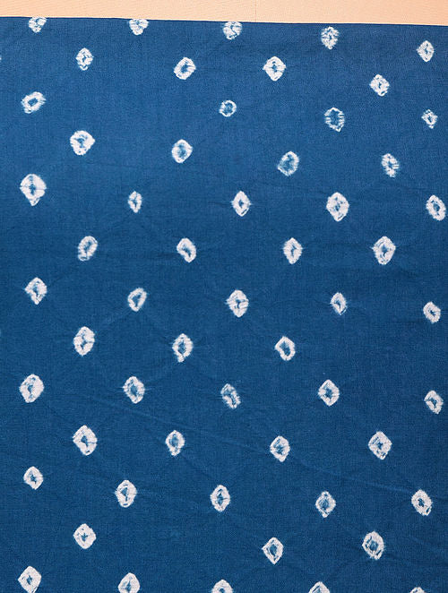 Blue Bandhani Cotton Bottom Fabric