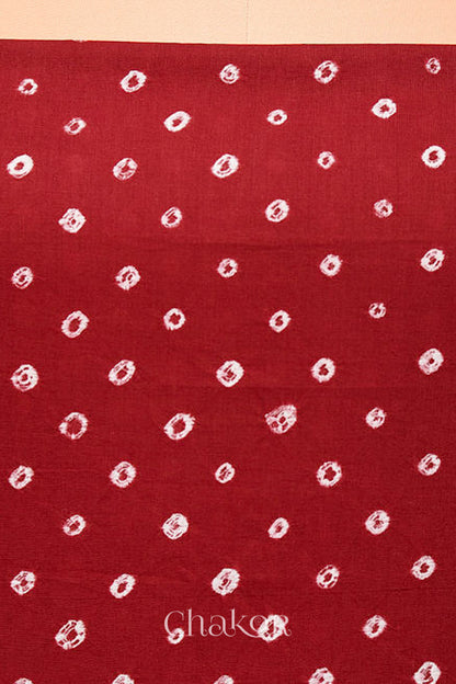 Red Kutch Bandhani Cotton Bottom Material - 2.30 meter