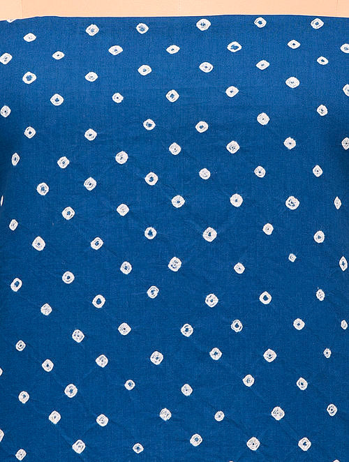 Blue Bandhani Cotton Bottom Fabric