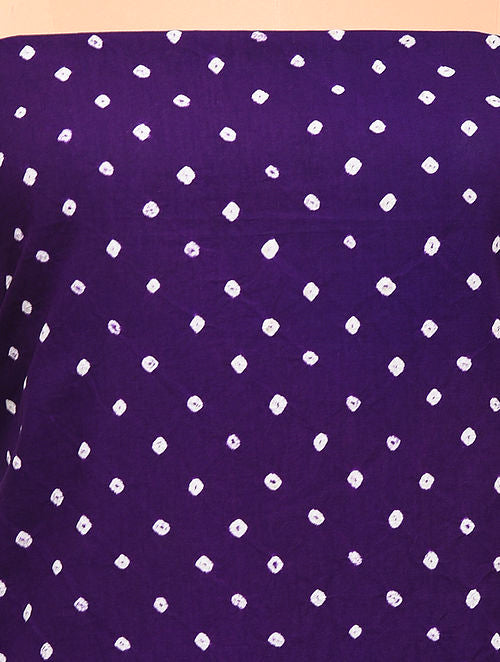 Purple Bandhani Cotton Bottom Fabric