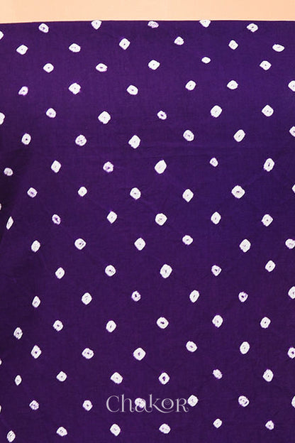 Purple Kutch Bandhani Cotton Bottom Material - 2.30 metre