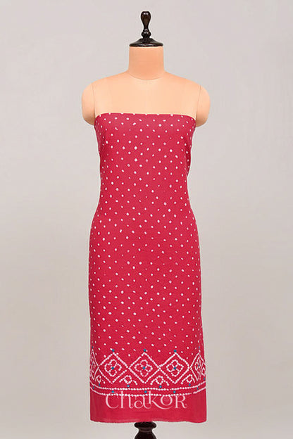 Pink Kutch Bandhani Cotton Bottom Material - 2.30 metre
