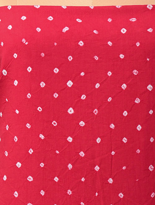 Pink Bandhani Cotton Bottom Fabric