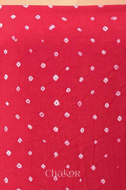 Pink Kutch Bandhani Cotton Bottom Material - 2.30 metre