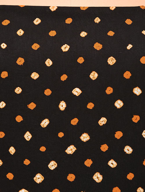 Black Bandhani Cotton Bottom Fabric