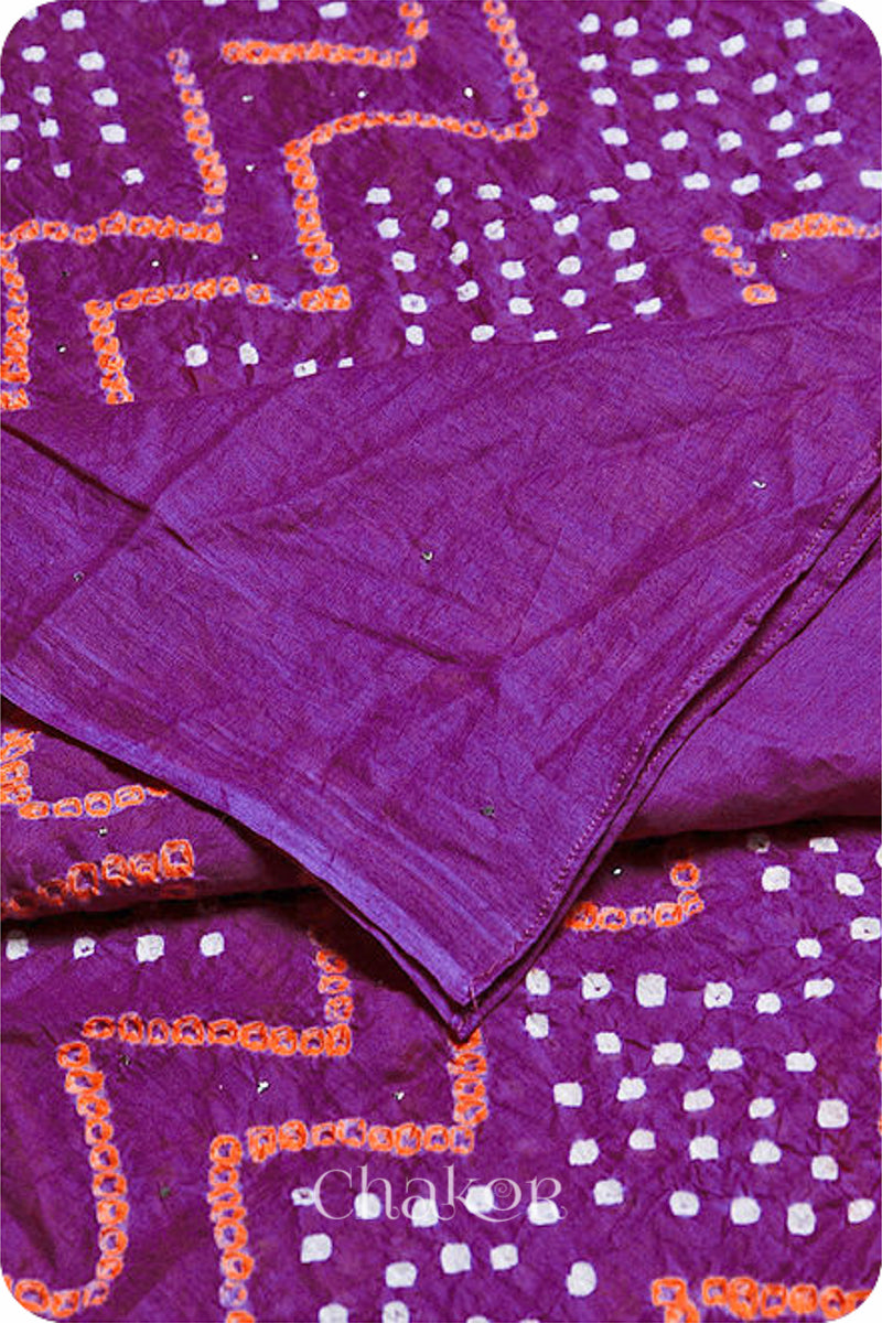 Magenta Bandhani Mul Cotton Dupatta