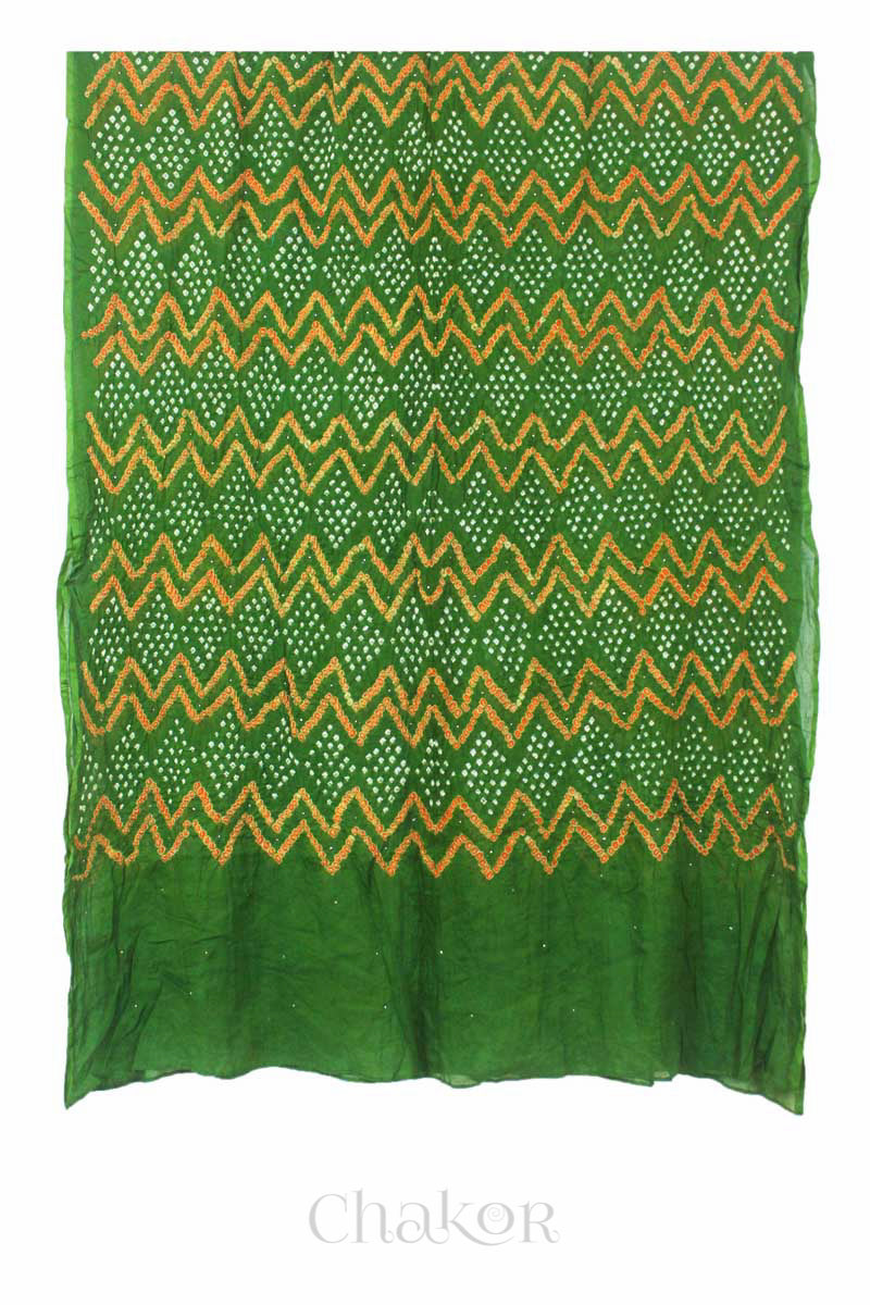 Mehendi Bandhani Mul Cotton Dupatta