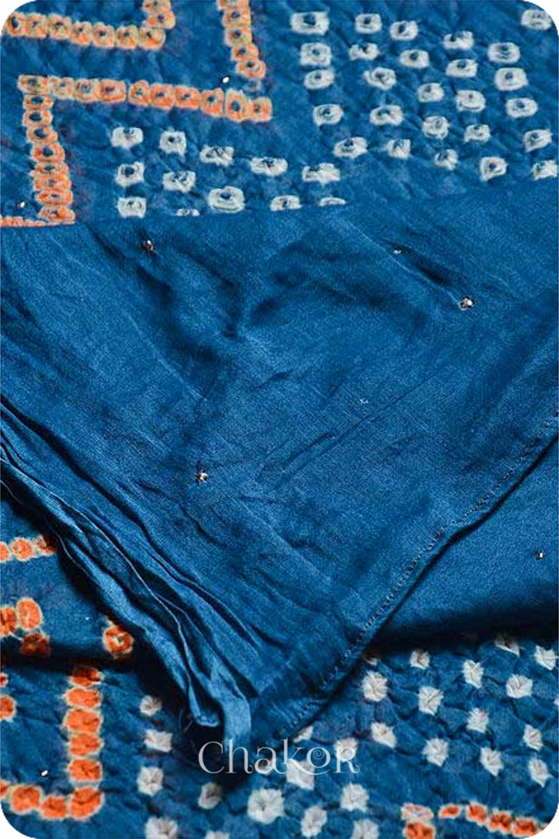 Indigo Bandhani Mul Cotton Dupatta