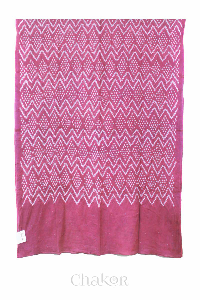 Plum Bandhani Mul Cotton Dupatta