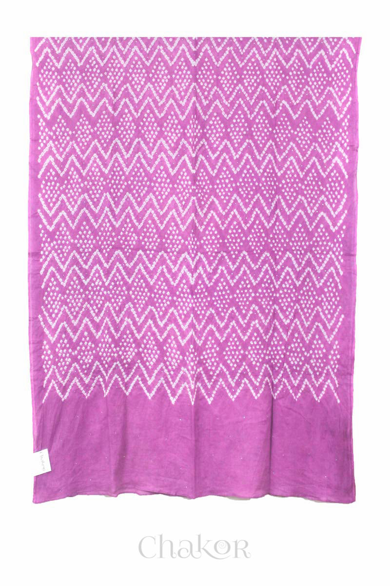 Violet Bandhani Mul Cotton Dupatta