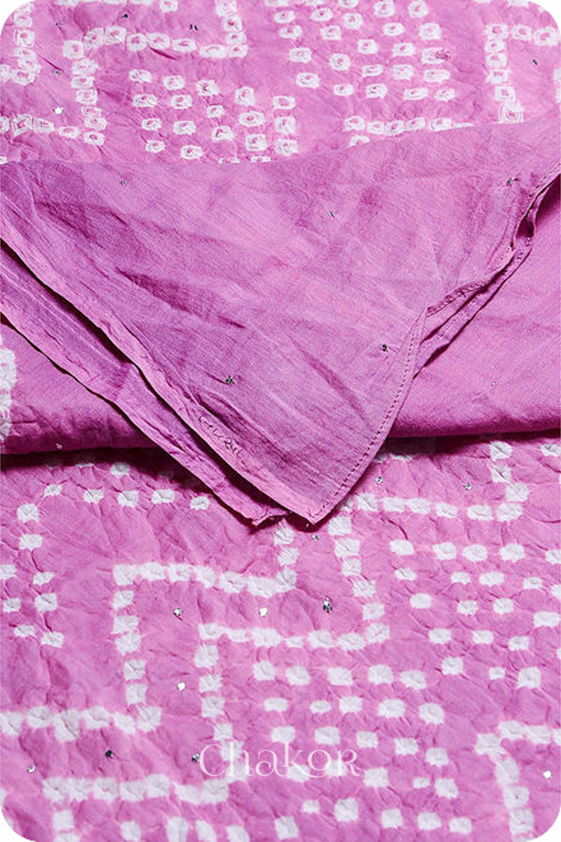 Violet Bandhani Mul Cotton Dupatta