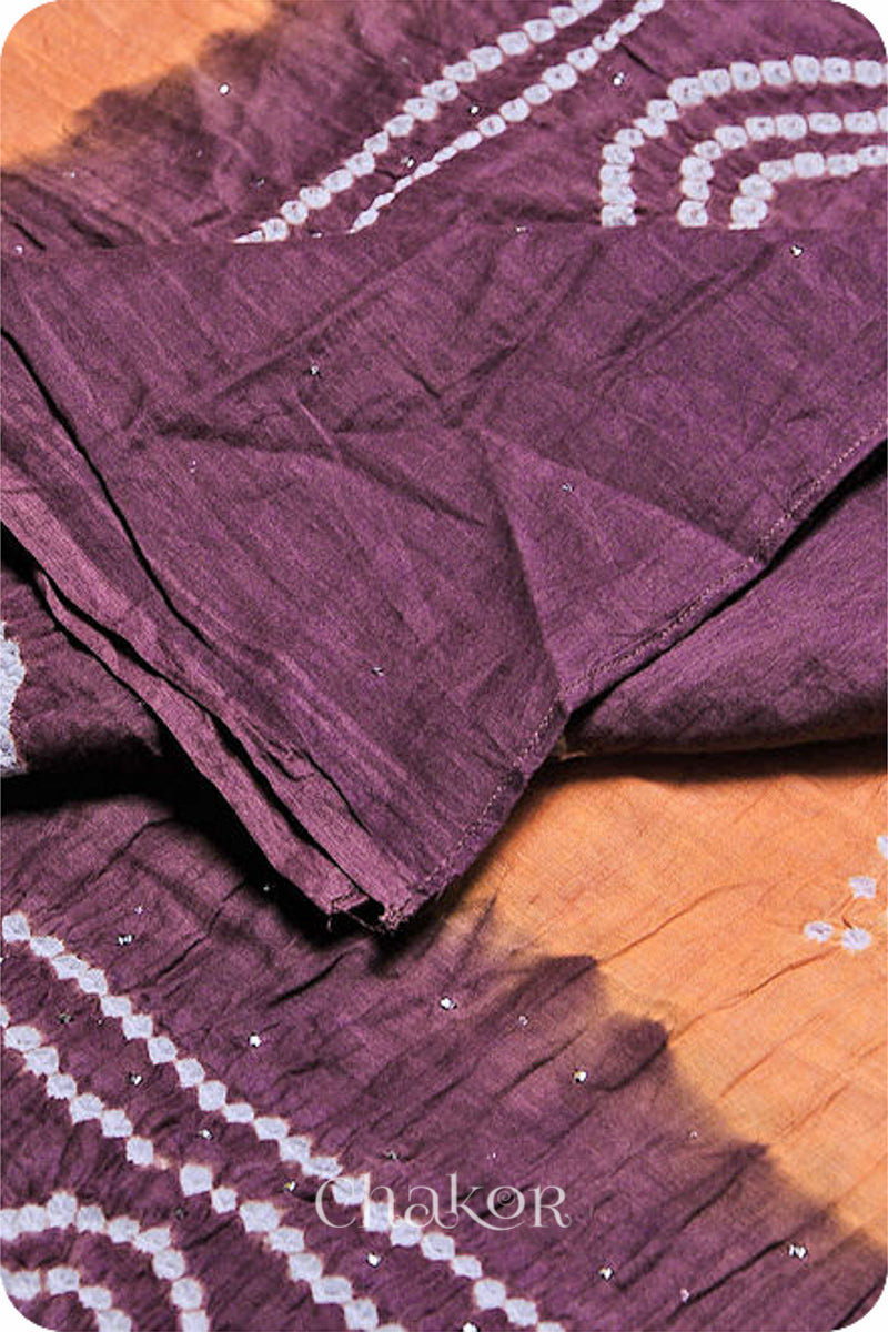 Rust Brown Bandhani Mul Cotton Dupatta