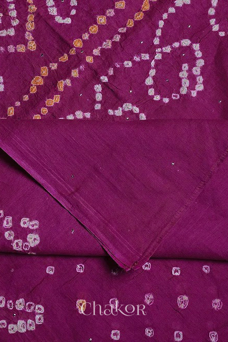 Magenta Bandhani Mul Cotton Dupatta