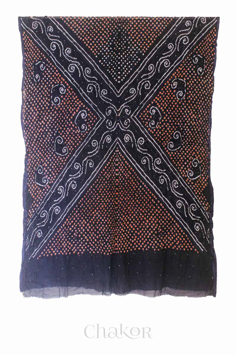 Charcoal Bandhani Mul Cotton Dupatta