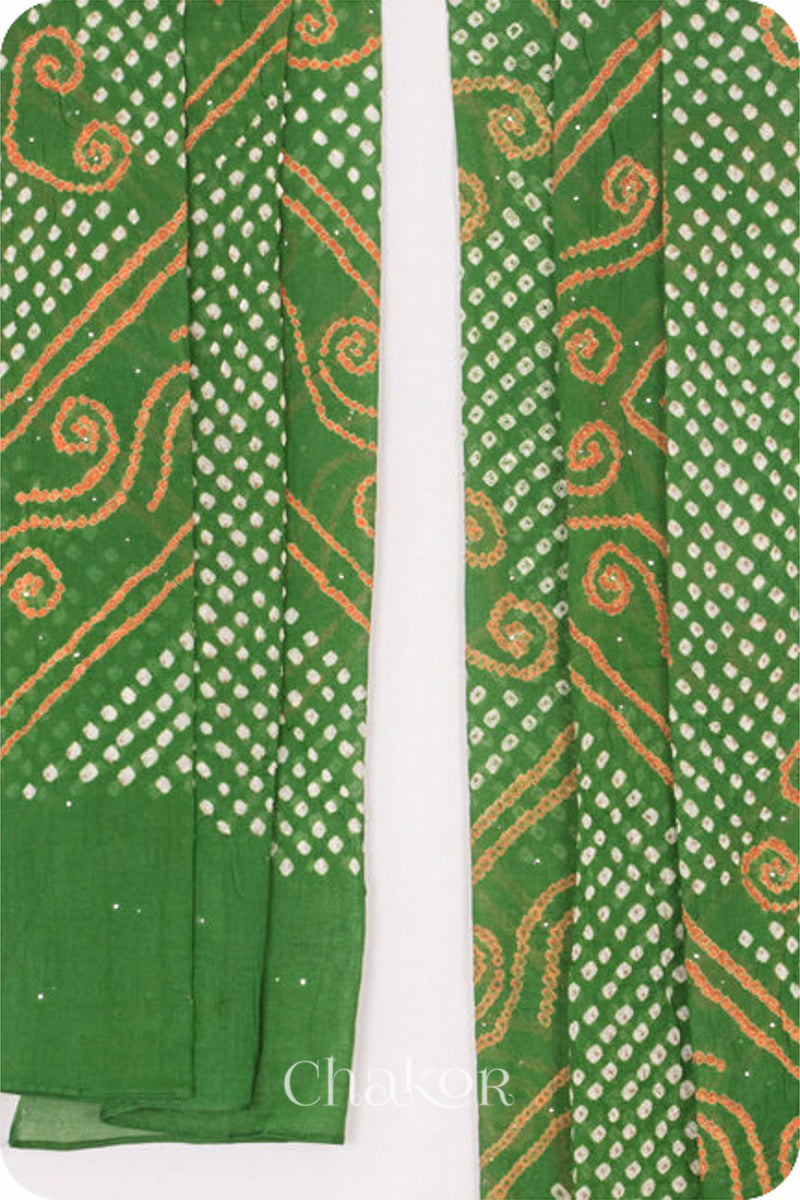 Mehendi Bandhani Mul Cotton Dupatta