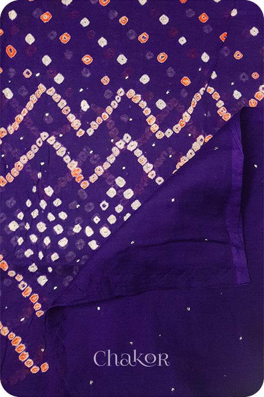Purple Bandhani Mul Cotton Dupatta