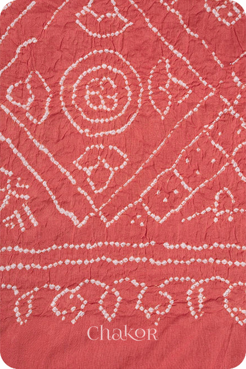 Dusty Red Bandhani Mul Cotton Dupatta