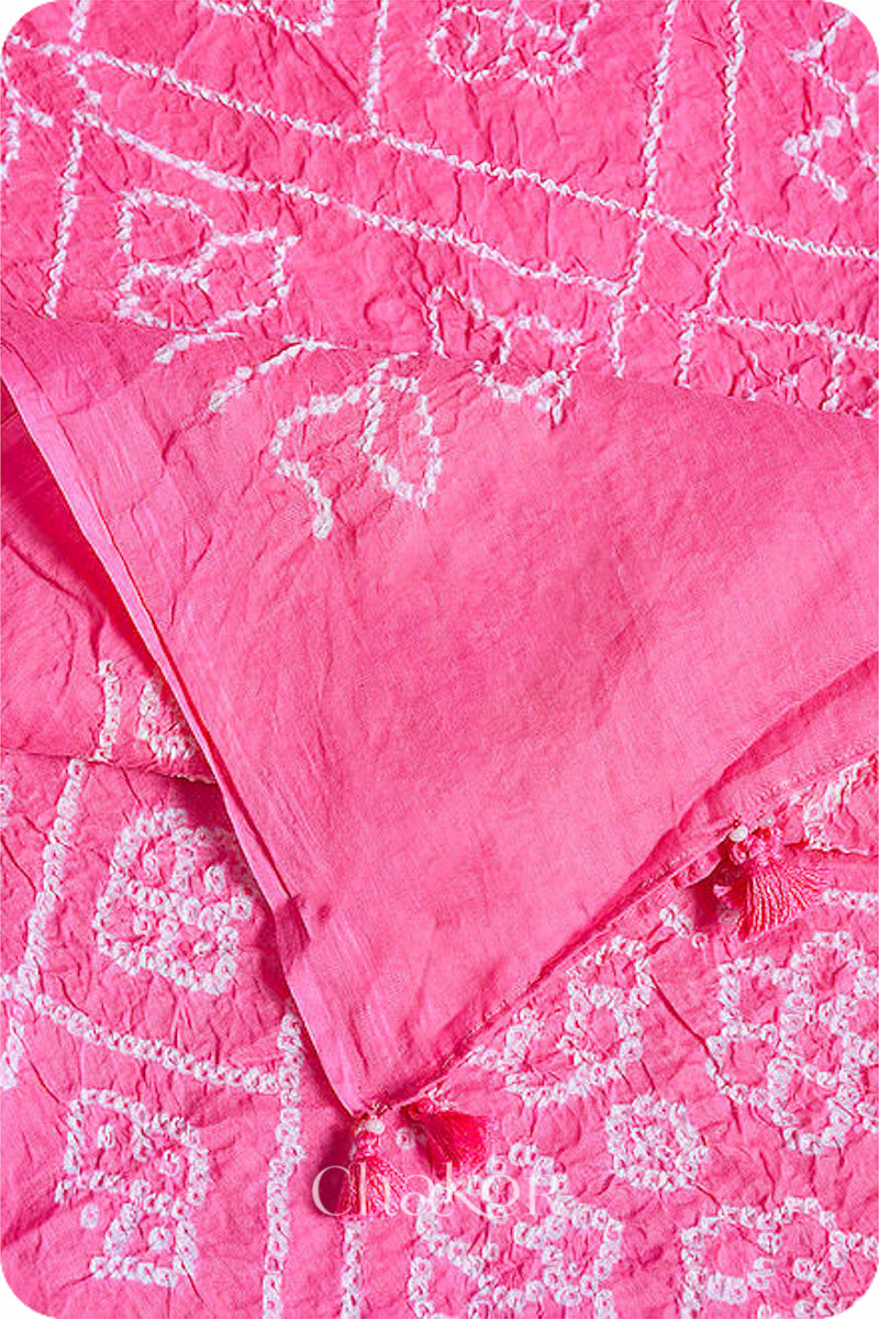 Pink Bandhani Mul Cotton Dupatta