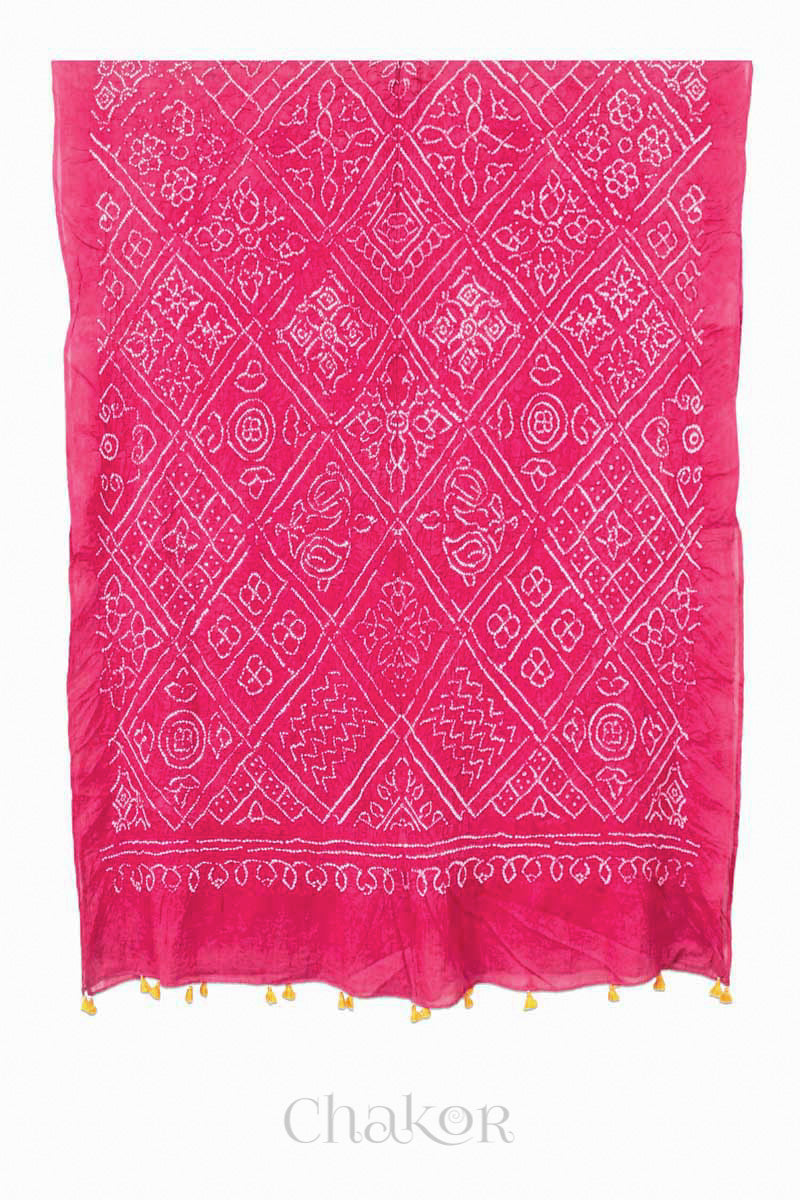 Strawberry Bandhani Mul Cotton Dupatta