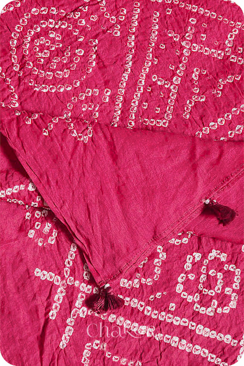 Strawberry Bandhani Mul Cotton Dupatta