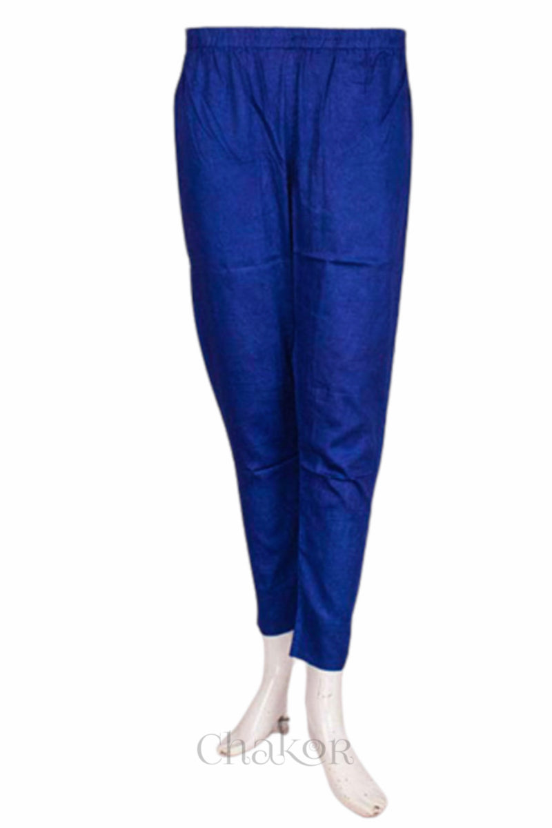 Pant from Handcrafted Rust Bandhani Cotton Kurta and Blue Pant Set with Dupatta with traditional design and hand embroidery.