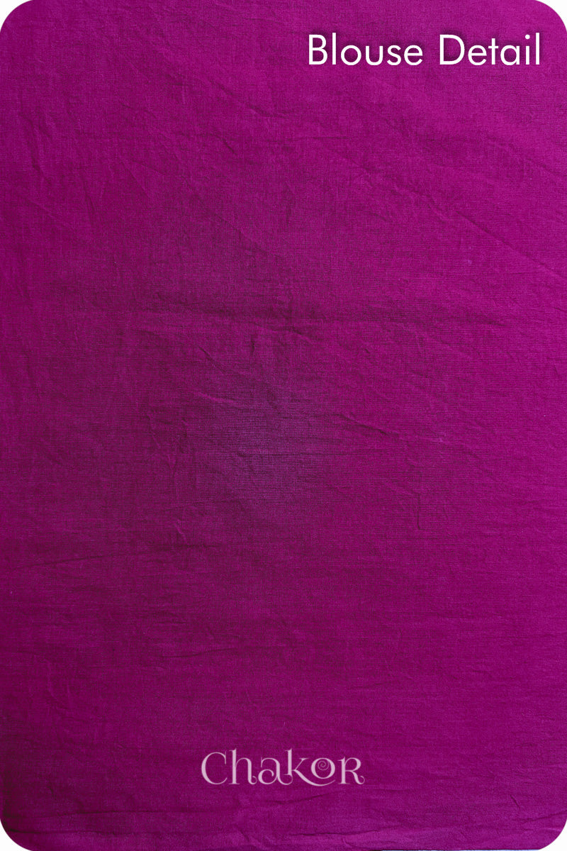 Magenta Bandhani Mul Cotton Saree