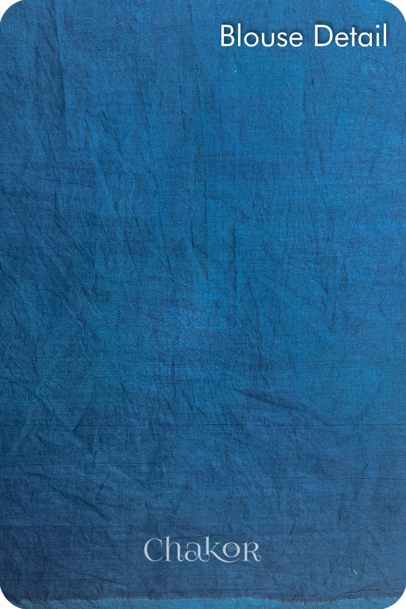 Indigo Bandhani Mul Cotton Saree