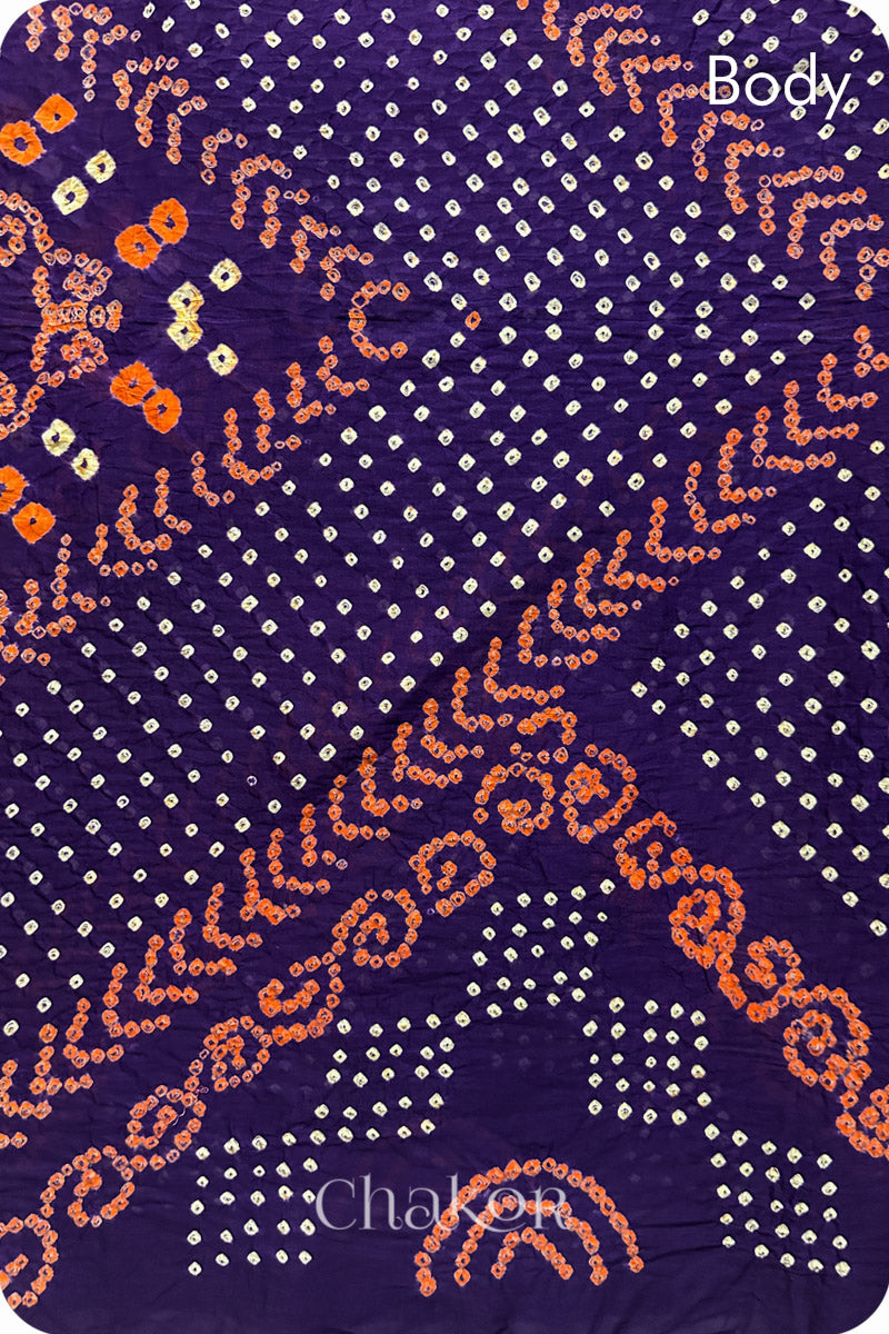 Purple Bandhani Mul Cotton Saree