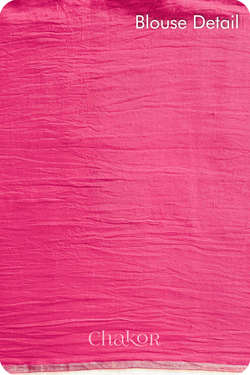 Pink Bandhani Khadi Cotton Saree for Women's clothing online by Chakor.