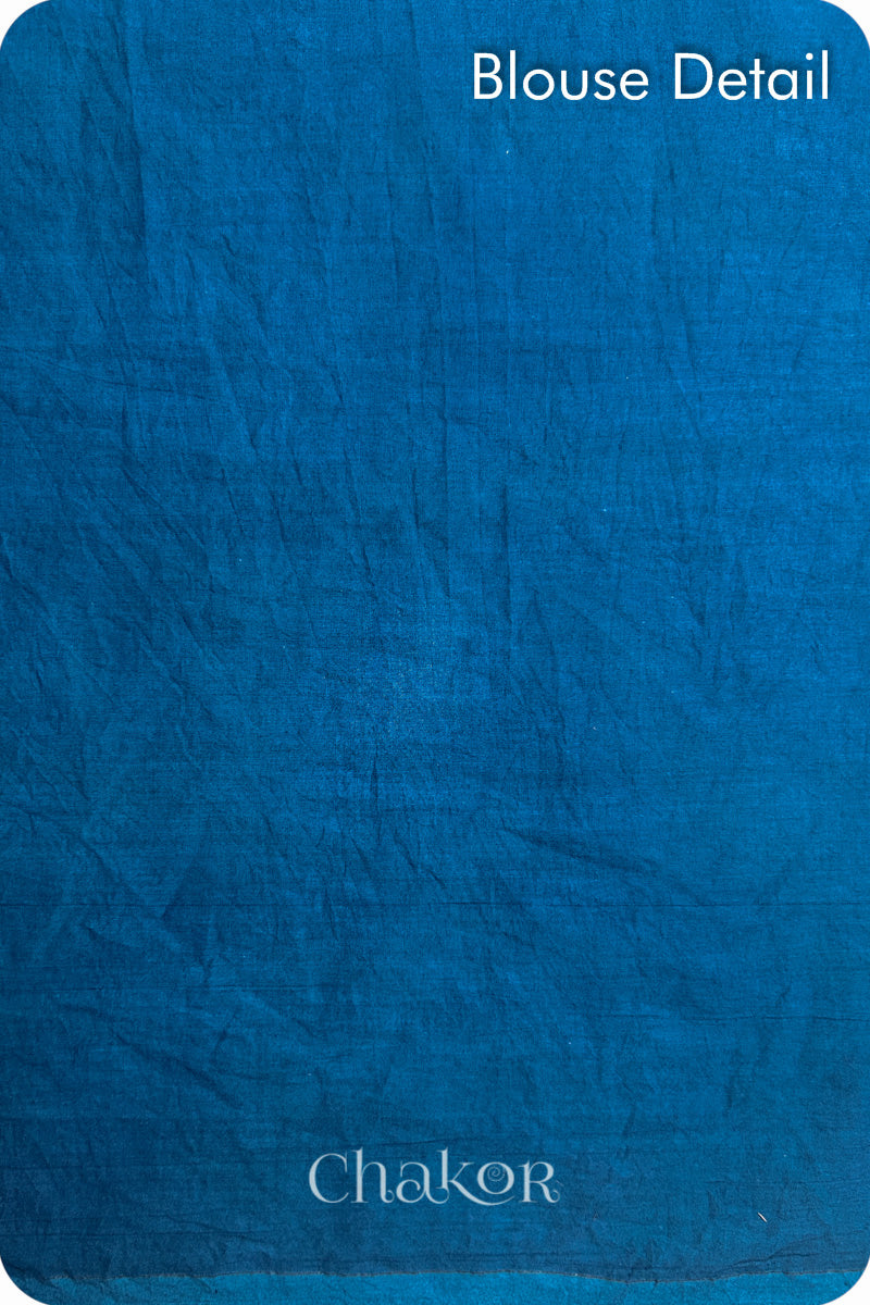 Indigo Bandhani Mul Cotton Saree