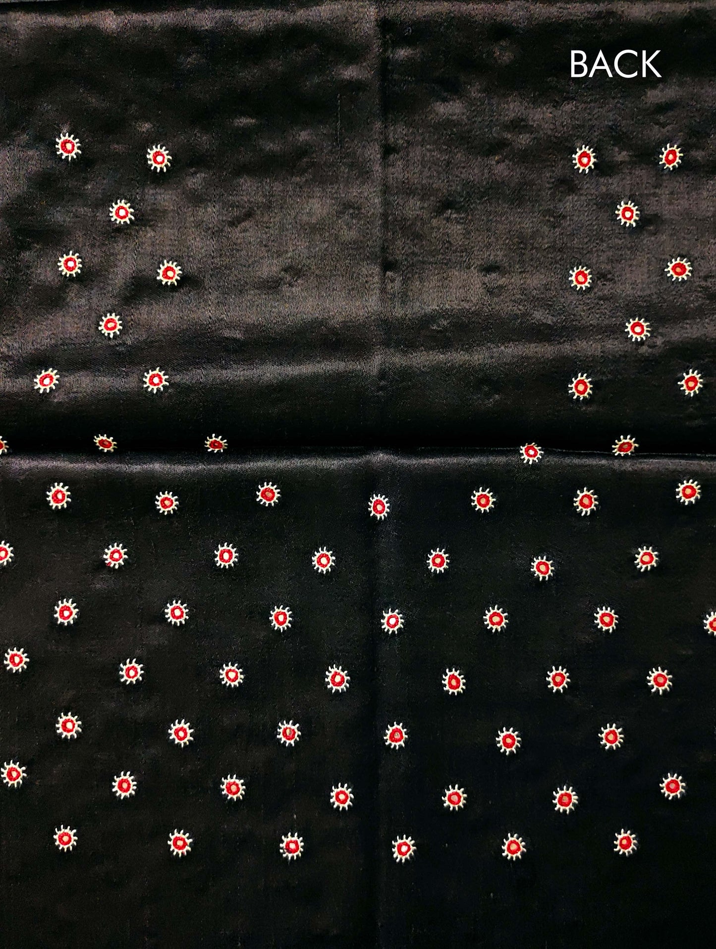 Black Mashru Embroidered Blouse Fabric