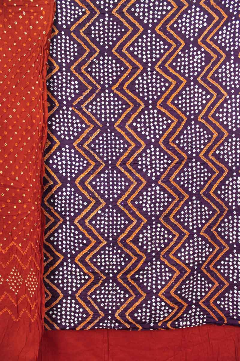 Bandhani Cotton Kurta Set Fabric 